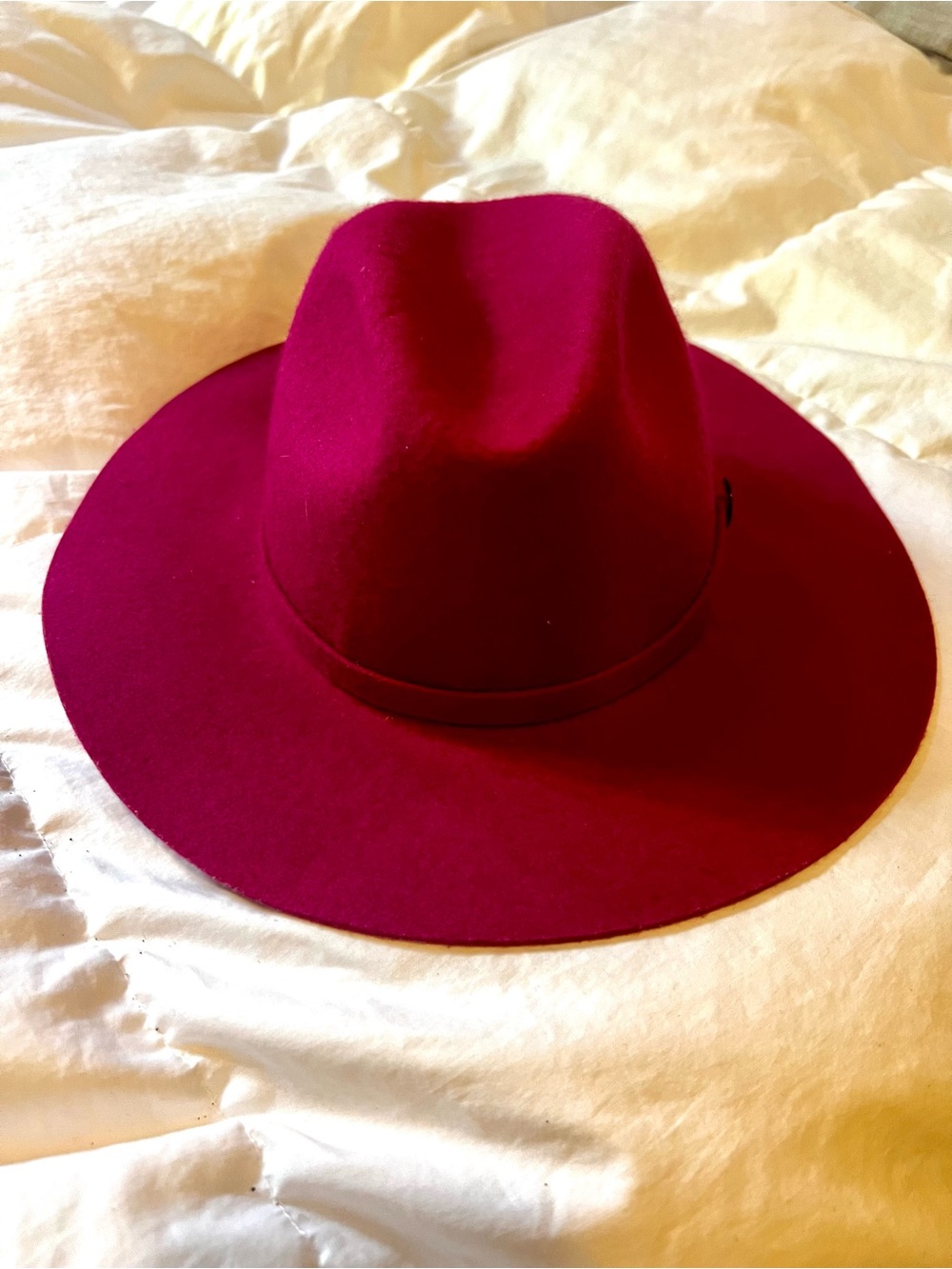 Women's Wide Brim Fedora Hat in Berry